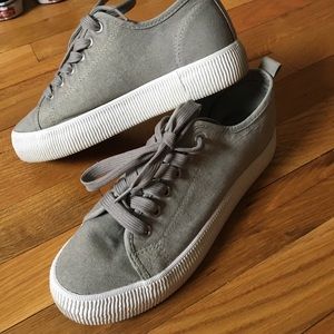 Gray platform shoes